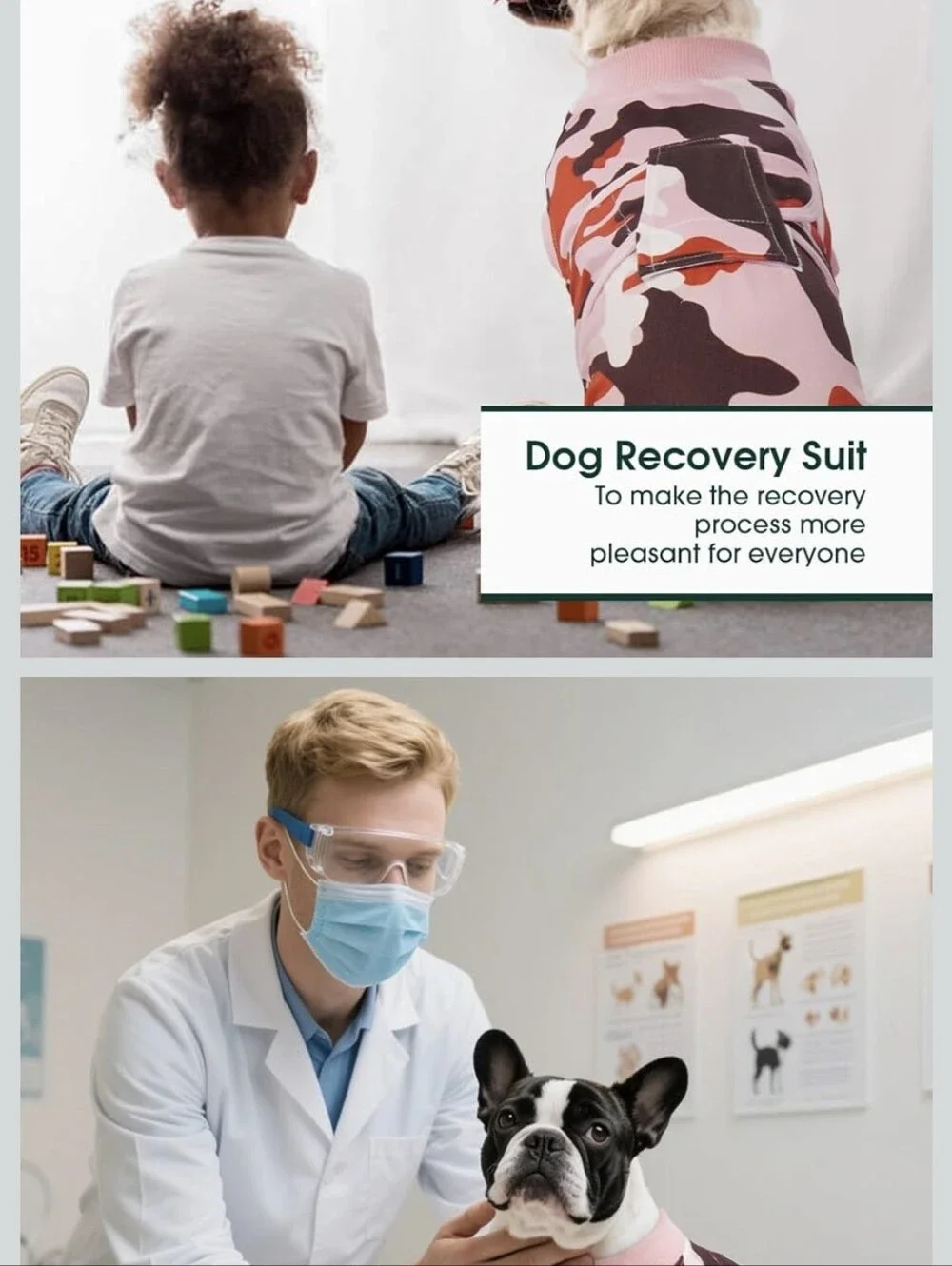 Pink Stripped Dog Recovery Vest